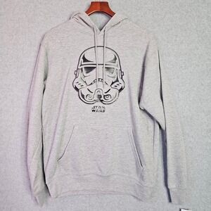 Star‎ Wars Stormtrooper Raised Graphic Hoodie Mens Size Med Heather Grey New